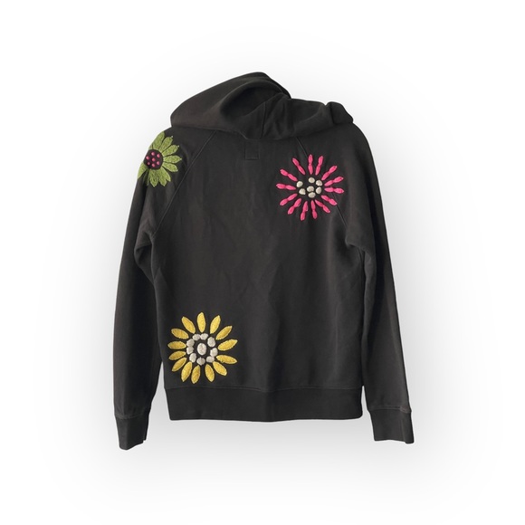 VHTF: Y2K Lucky Brand ✿ Flower Power Embroidery Zip Up Hoodie ✿ Vintage Black ✿ - Picture 1 of 16